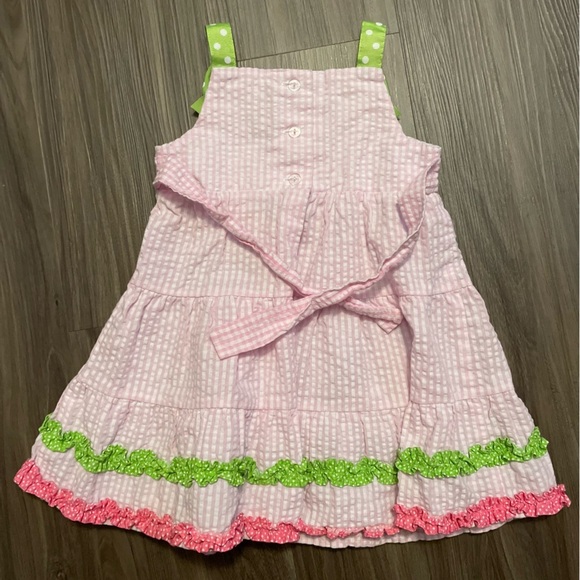 Emily Rose Toddler Girls Pink and Green Butterfly Checkered Gingham Dress size2T - Picture 2 of 7